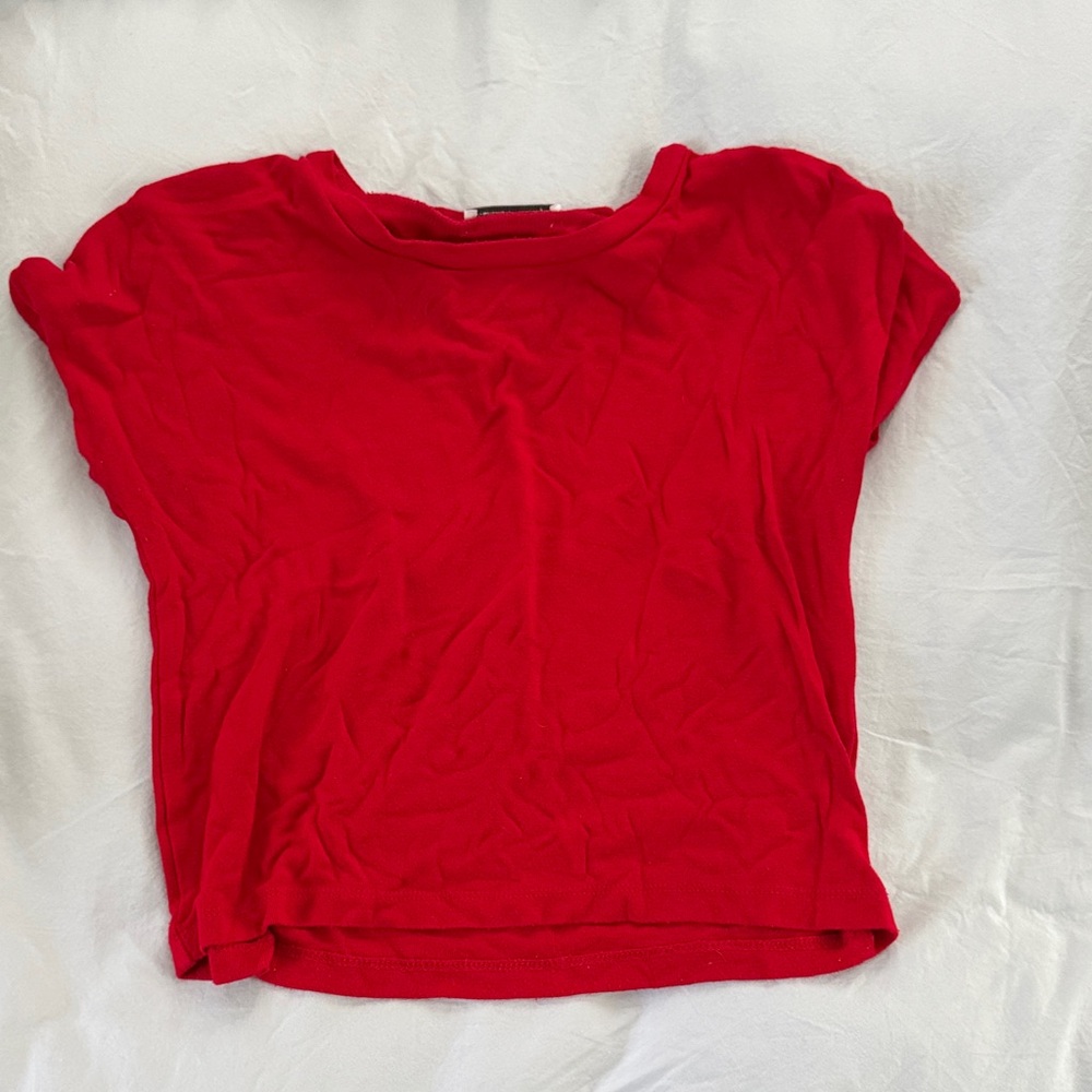 Zara Vibrant Red Crop Tee